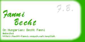 fanni becht business card